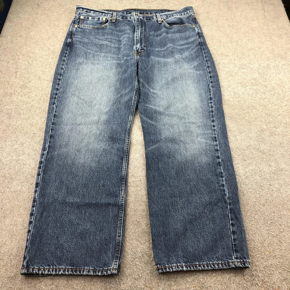 Levis 565 Jeans Mens 40x30 Blue Medium Wash Relaxed Straight Denim Pants Casual